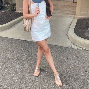 Emmy White Sequin Micro Mini Dress